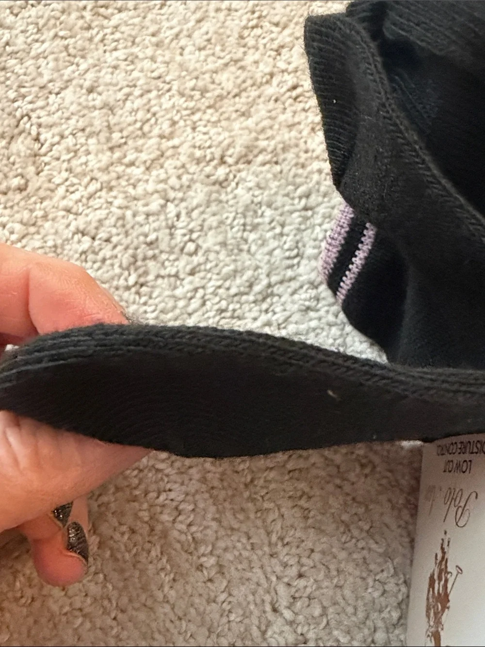 U.S. Polo Assn. Black Low-Cut Socks with Pink, Teal & Red Trim